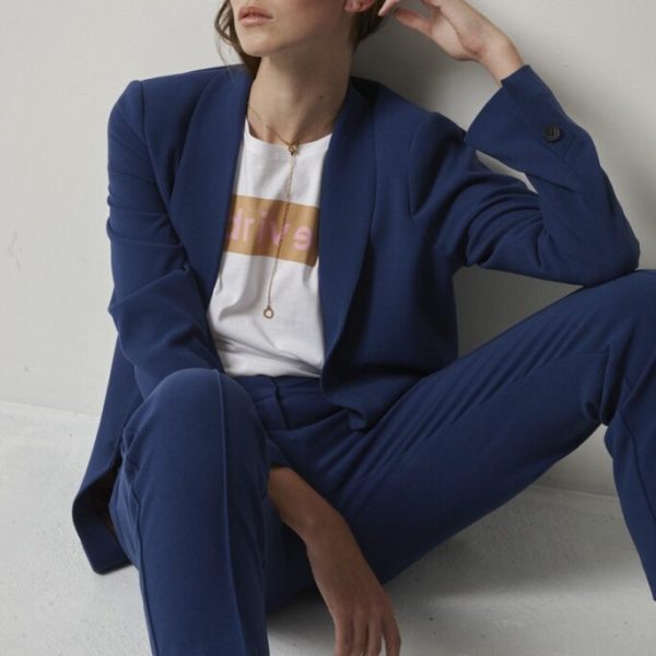 Soaked in Luxury Hayley Jacket and trousers in Blue available on colmershill.pro