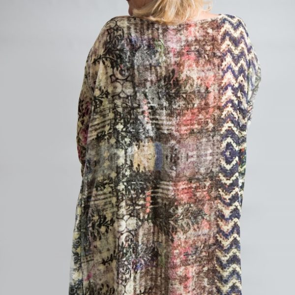 Yavi Silk Velvet Swing Dress Chevron available on colmershill.pro
