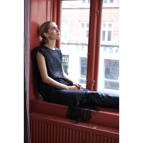 Soaked in Luxury Black Sequin Sabine Tee available from top stockist colmershill.pro