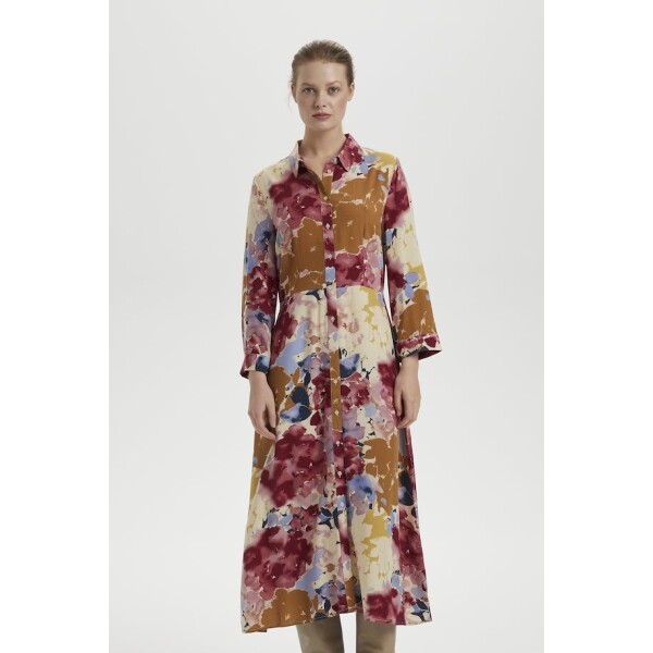 Soaked in Luxury Violetta Shirt Dress Pink Watercolour Print available from top UK stockist colmershill.pro