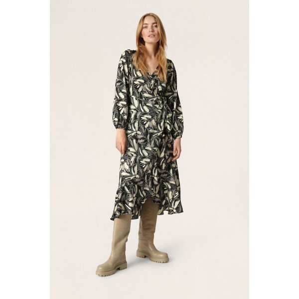 Soaked in Luxury Karven Dress Black Leaf available from top UK stockist colmershill.pro