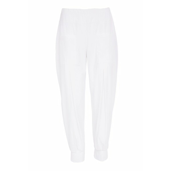 Back view of Naya travel fabric cuff trousers with elasticated waistband – Naya Clothing NAS26207
