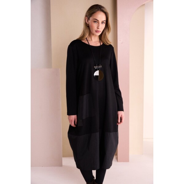 Naya women’s tulip dress with oversized patch pocket and long sleeves