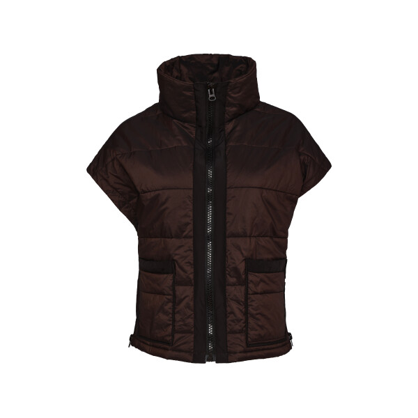 Naya NAW26167 waist length padded gilet with capped sleeves and front patch pockets