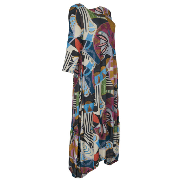 Kozan Klee abstract print midi dress side view