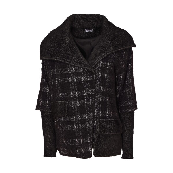 Naya Check Jacket NAW26221 black grey front view