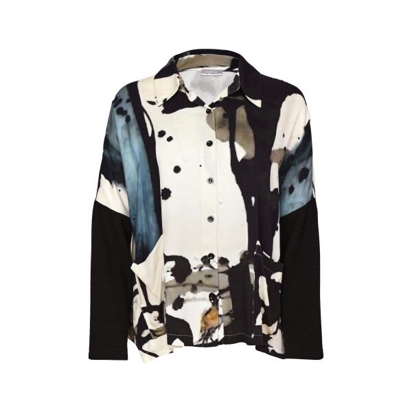 Naya NAW26320 printed shirt styled with grey trousers