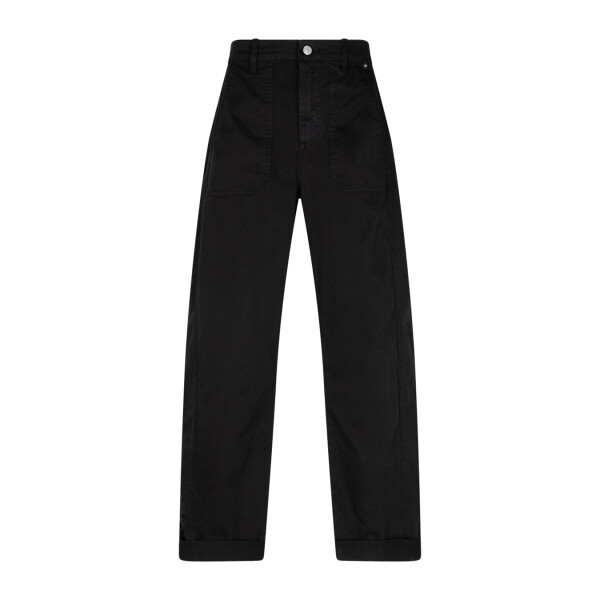 Red Button Margot Black barrel leg jeans front view